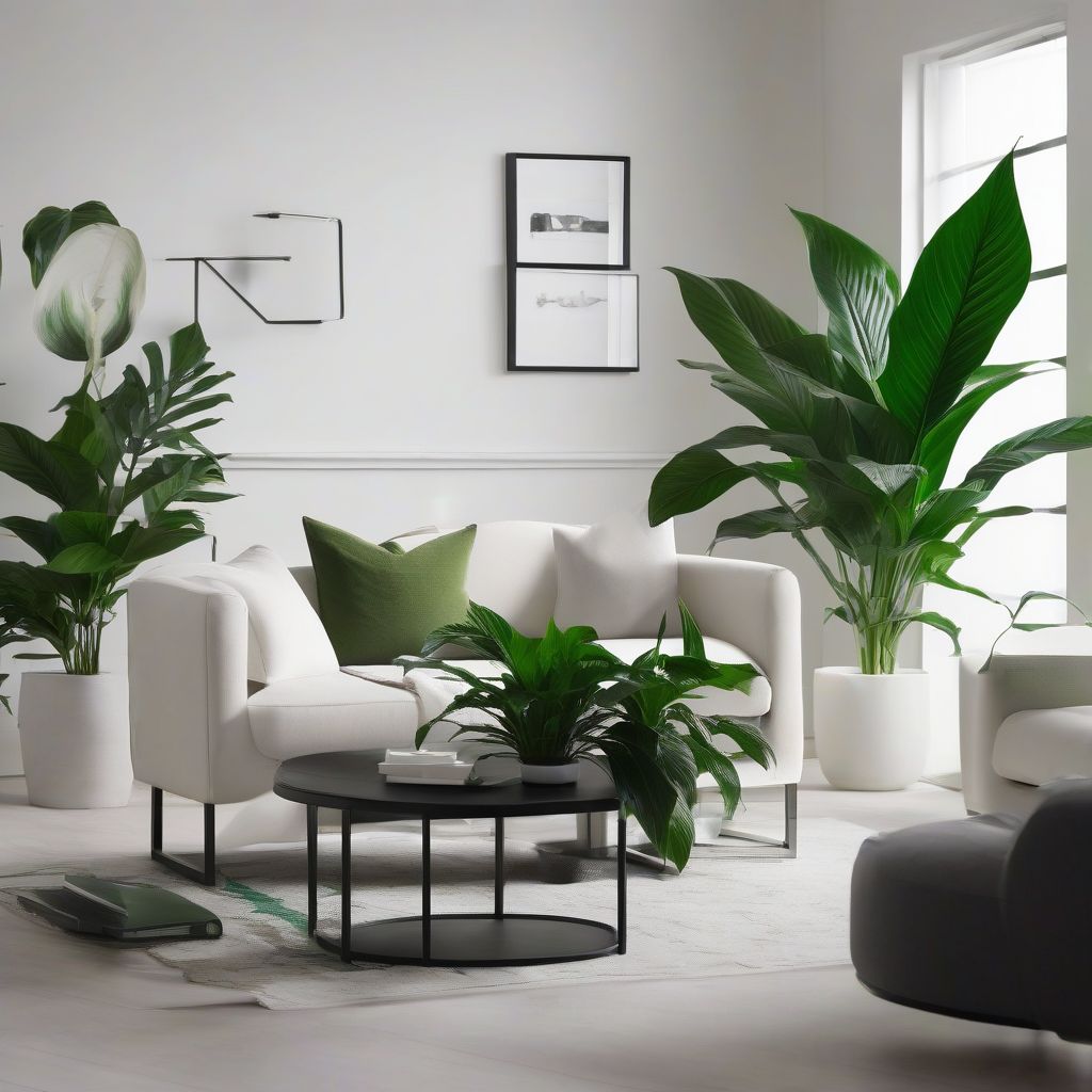 Contrasting Plants in Interior Design