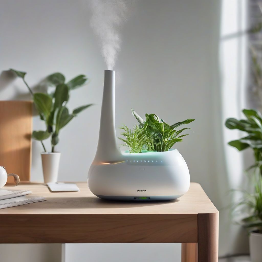 Humidifier Surrounded by Lush Plants