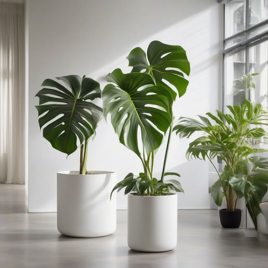 Modern Planters with Large Plants