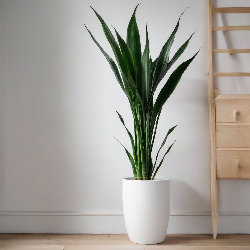 Snake Plant in a White Pot