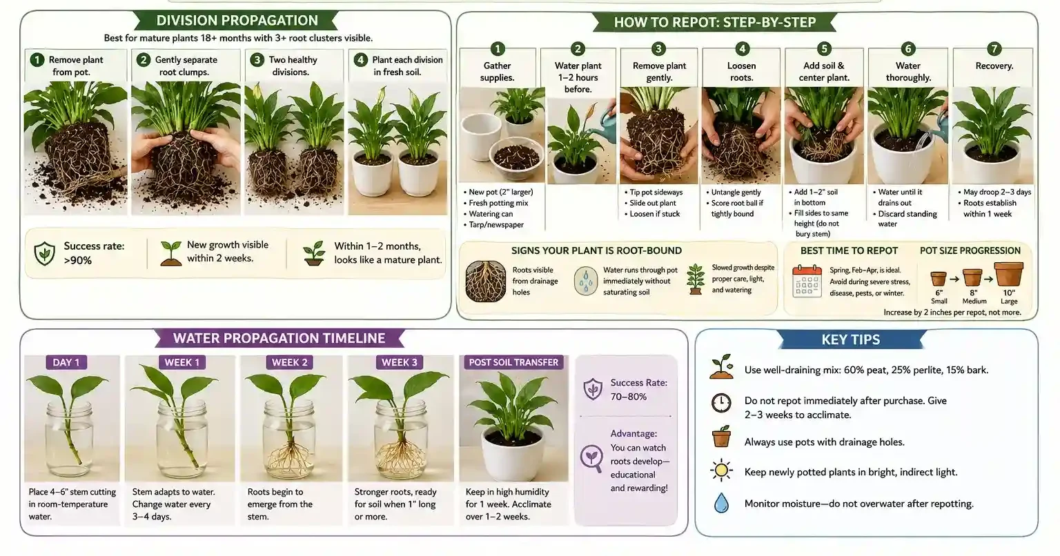 Peace Lily Propagation and Repotting